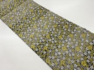 桜尽くしに横段模様織出し袋帯